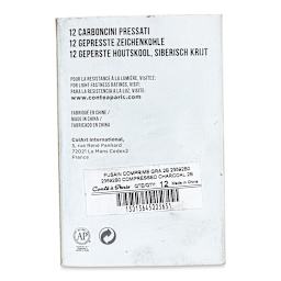 Conté à Paris Compressed Charcoal - 2B-Soft, Box of 12 back of package
