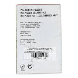 Conté à Paris Compressed Charcoal - 3B-Soft, Box of 12 back of package