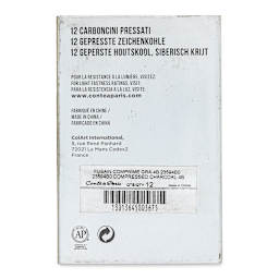 Conté à Paris Compressed Charcoal - 4B-Very Soft, Box of 12 back of package