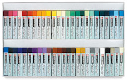 Sakura Cray-Pas Specialist Oil Pastels Sets - Top view of Set of 50 in open storage trays