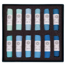 Unison Handmade Pastels - Ocean Blue Colors, Set of 12 (set contents)