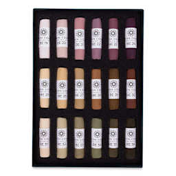 Unison Handmade Pastels-Brown Earth Colors 19-36, Set of 18 (set contents)