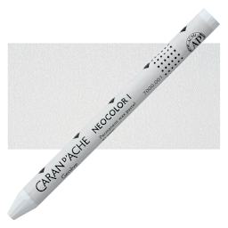 Caran d'Ache Neocolor I Wax Pastel - White pastel and swatch