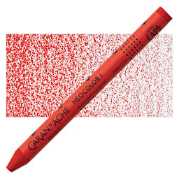 Caran d'Ache Neocolor I Wax Pastel - Scarlet pastel and swatch