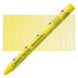 Caran d'Ache Neocolor I Wax Pastel - Yellow pastel and swatch