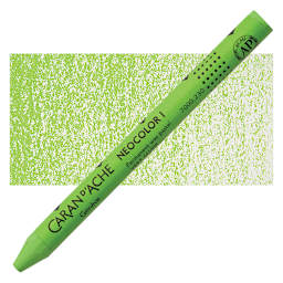 Caran d'Ache Neocolor I Wax Pastel - Yellow Green pastel and swatch