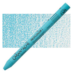 Caran d'Ache Neocolor I Wax Pastel - Turquoise Blue pastel and swatch
