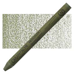 Caran d'Ache Neocolor I Wax Pastel - Olive pastel and swatch