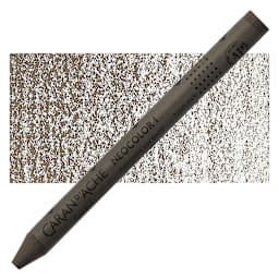 Caran d'Ache Neocolor I Wax Pastel - Raw Umber pastel and swatch