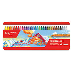 Caran d'Ache Neocolor I Wax Pastels - Front of package of Set of 30 Pastels