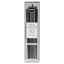 Coates Premium Artist's Willow Charcoal - Thin, Box of 10, in packaging