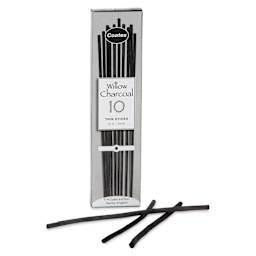 Coates Premium Artist's Willow Charcoal - Thin, Box of 10