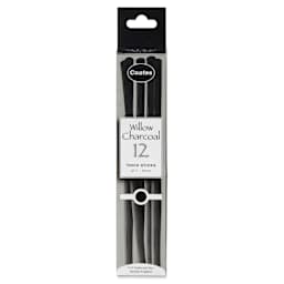 Coates Premium Artist's Willow Charcoal - Thick, Box of 12, front of packaging