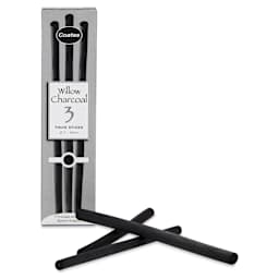 Coates Premium Artist's Willow Charcoal - Thick, Box of 3