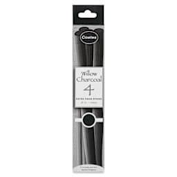 Coates Premium Artist's Willow Charcoal - Extra Thick, Box of 4, front