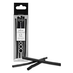 Coates Premium Artist's Willow Charcoal - Scene Painters, Assorted, Box of 12, with packaging