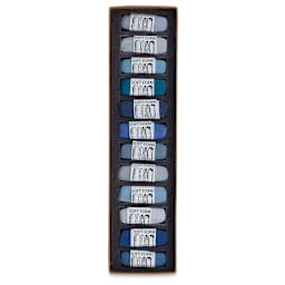 Smokey Blues, Set of 12 Pastels in Tray