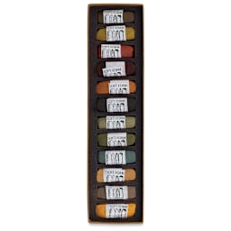 Damp Earth, Set of 12 Pastels in Tray