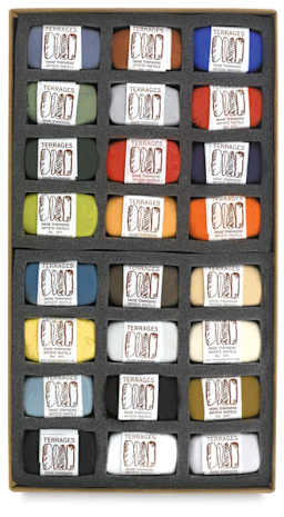 Townsend Terrages Pastel Set of 24 Artists Choice Colors shown in cushioned open box