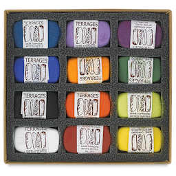 Townsend Terrages Pastel Set of 12 Primary Colors shown in cushioned open box