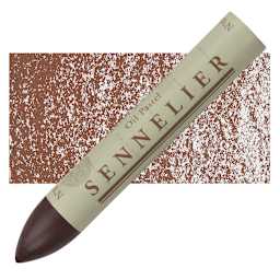 Sennelier Oil Pastel Grand - Burnt Sienna oil pastel and swatch