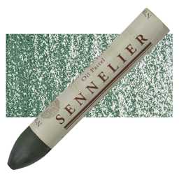 Sennelier Oil Pastel Grand - Chrome Green Medium oil pastel and swatch