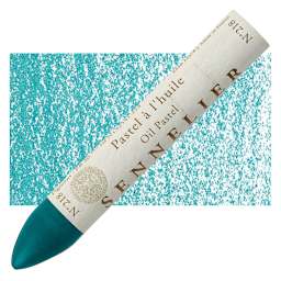 Sennelier Oil Pastel Grand - Prussian Green oil pastel and swatch