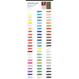 Sennelier Oil Pastel Set - Assorted Colors, Set of 72 - color chart