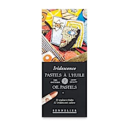 Sennelier Oil Pastels - Set of 12 Iridescent Colors. Front of package.