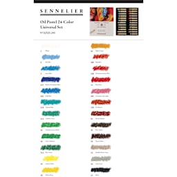 Sennelier Oil Pastel Set - Assorted Colors, Set of 24 - color chart