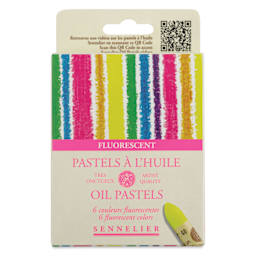 Sennelier Oil Pastels - Fluorescent Colors, Set of 6, front of the packaging