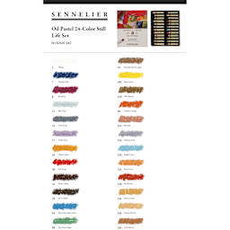Sennelier Oil Pastel Set - Still Life Colors, Set of 24 - color chart