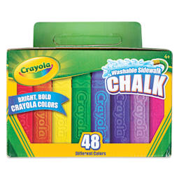 Crayola Washable Sidewalk Chalk - Assorted Colors, Set of 48, front of the packaging