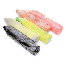 Crayola Washable Sidewalk Chalk - Tie Dye, Set of 5 chalks laid out