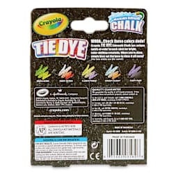 Crayola Washable Sidewalk Chalk - Tie Dye, Set of 5, back of the packaging