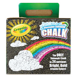 Crayola Washable Sidewalk Chalk - Assorted Colors, Set of 24, back of the packaging