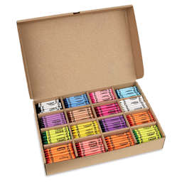 Crayola Crayons - Classpack, Pkg of 800, 16 Colors, box opened showing crayons inside