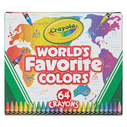 Crayola Crayons - World's Favorite Colors, Set of 64, front of packaging