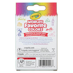 Crayola Crayons - World's Favorite Colors, Set of 8, back of packaging
