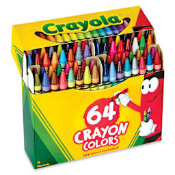 Crayola Crayons - Set of 64, lid open 