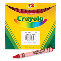 Crayola Crayons - Red, Box of 12, front of the packaging
