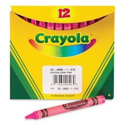 Crayola Crayons - Carnation Pink, Box of 12, front of the packaging