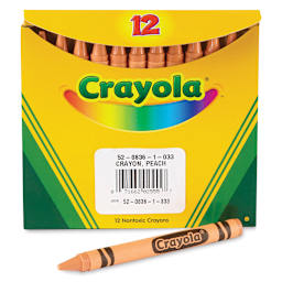Crayola Crayons - Peach, Box of 12, front of the packaging