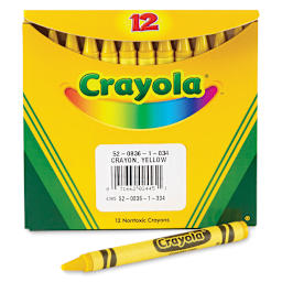 Crayola Crayons - Yellow, Box of 12, front of the packaging