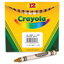 Crayola Crayons - Gold, Box of 12, front of the packaging