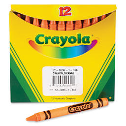 Crayola Crayons - Orange, Box of 12, front of the packaging