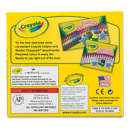Crayola Crayons - Green, Box of 12, back of the packaging