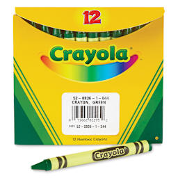 Crayola Crayons - Green, Box of 12, front of the packaging