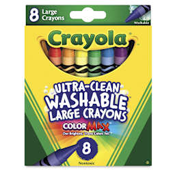 Crayola Ultra-Clean Washable Crayons - Large, Set of 8, front of the packaging