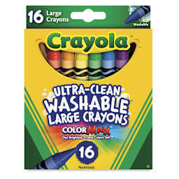 Crayola Ultra-Clean Washable Crayons - Large, Set of 16, front of the packaging